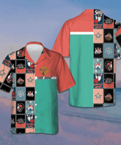 Red Blue Vintage Bowling Hawaiian Shirt Summer Button Up Gifts For Bowlers Men