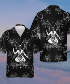 Goat Satan Hawaiian Shirt Button Up Beach Shirts Men's Gifts For Boyfriend