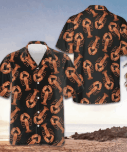 Lobster X Ray Hawaiian Shirt Short Sleeve Button Up Vacation Shirts Gifts For Nephew