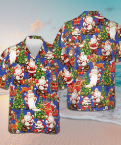 Merry Christmas Santa Claus Hawaiian Shirt Men's Button Down Vacation Shirts Best Friend Gifts