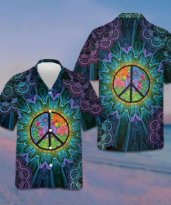 Flower Hippie Hawaiian Shirt Mandala Peace Sign Best Summer Shirts For Guys