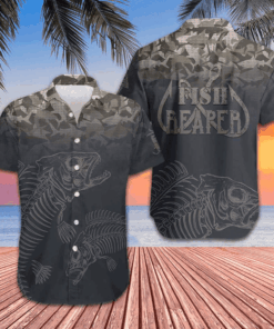 Fish Reaper Skull Skeleton Hawaiian Shirt Beach Button Down Unique Gifts For Friends