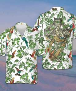 The Celtic Cross Harp Irish Shamrock Hawaiian Shirt Best Summer Shirts For Guys