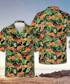 Funky Tropical Pizza Hawaiian Shirt Vacation Button Up Good Gifts For Boyfriend