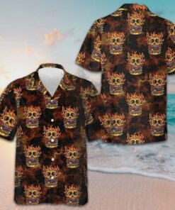 Skull Monster Burger Hawaiian Shirt Unique Design Burger Shirt Gift Ideas For Men