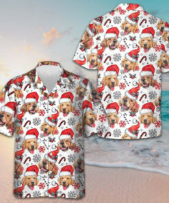 Golden Retriever Santa Hawaiian Shirt Funny Christmas Dog Shirt Gifts For Him