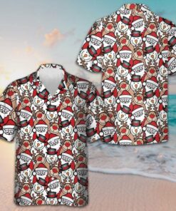 Santa Reindeer And Snowman Hawaiian Shirt Cute Xmas Shirt Gifts For Best Friends