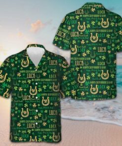 Good Luck St Patrick's Day Hawaiian Shirt Men's Short Sleeve Button Up Gifts For Irish
