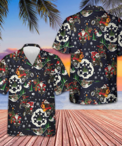 Santa On Motorcycle Hawaiian Shirt Men's Christmas Shirts Gifts For Motorcycle Lovers