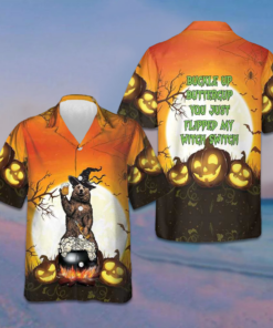 Buckle Up Buttercup You Just Flipped My Witch Switch Hawaiian Shirt Funny Bear Halloween Shirt -WearandDecor
