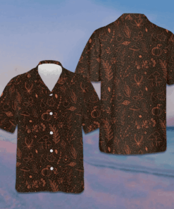 Orange Autumn Harvest Thanksgiving Hawaiian Shirt Men's Short Sleeve Button Up Gifts For Him -WearandDecor