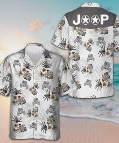 Jeep And Hibiscus Pattern Hawaiian Shirt Men's Summer Button Down Shirts Gifts For Jeep Lovers -WearandDecor