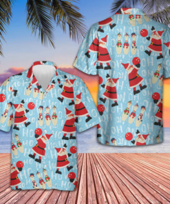Santa With Bowling Ball Hawaiian Shirt Cool Christmas Shirts Gifts For Brother -WearandDecor