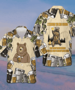 I Tried To Be Good Beer Camping Hawaiian Shirt Funny Bear Shirt Gifts For Beer Lovers -WearandDecor