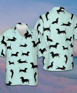 Dachshund Dogs Hawaiian Shirt Vacation Button Down Shirts Gifts For Dachshund Lovers -WearandDecor
