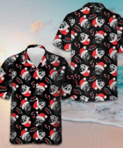 Merry Christmas Cat Hawaiian Shirt Cat With Santa Hat Men's Xmas Shirts Gifts For Stepson -WearandDecor