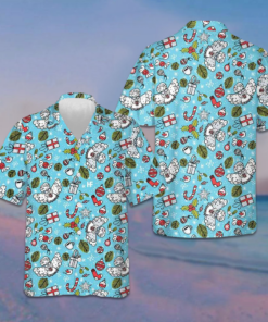 Christmas Pattern With Angel Hawaiian Shirt Button Up Christmas Shirts Gift Ideas -WearandDecor