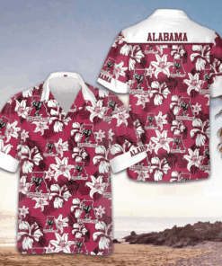 Tropical Alabama Hawaiian Shirt Button Down Beach Shirts Gifts For Alabama Lovers -WearandDecor