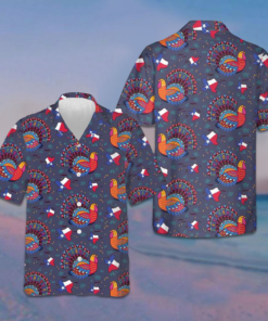 Texas Turkey Thanksgiving Hawaiian Shirt Texas Lover Button Up Shirt Gifts For Thanksgiving -WearandDecor