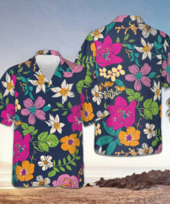 Flowers Hawaiian Shirt Beach Button Down Shirt Men Best Uncle Gifts -WearandDecor