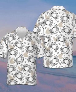 Pattern With Crabs And Leaves Hawaiian Shirt Summer Button Up Shirts Men's Gifts For Crab Lovers -WearandDecor