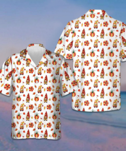 Thanksgiving Gnomes Hawaiian Shirt Men's Short Sleeve Button Up Thanksgiving Gift Ideas -WearandDecor