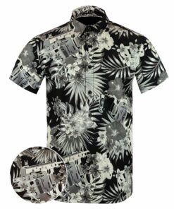 Bliss Vector V2 Black White Button Down Shirt Outdoor Hawaiian Tactical Shirt Christmas Gifts