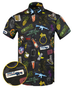 Bombs Away Button Down Shirt Hawaiian Tactical Aloha Print Shirt Birthday Gifts For Him
