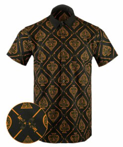 Ace Gold Button Down Shirt Gun Print Hawaiian Shirt Christmas Gifts For Dad