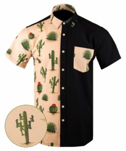 Homeland Split Tan Button Down Shirt Tactical Aloha Shirt Best Gifts For Dudes