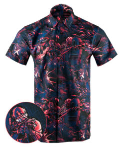 Retro 6 Button Down Shirt Tactical Shirt Hawaii Style Xmas Presents For Him