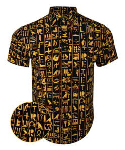 Hieroglyphic Button Down Shirt Tactical Hawaiian Shirt Birthday Presents For Boyfriend