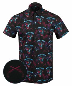 Black Beard Button Down Shirt Gun Print Hawaiian Shirt Xmas Presents For Son