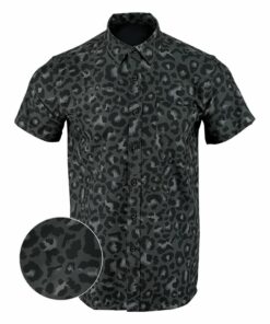 Leopard Black Button Down Shirt Tactical Hawaiian Shirt Good Gifts For Gun Lovers
