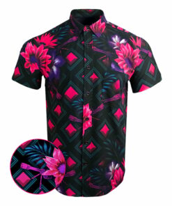 Bloom Black Button Down Shirt Hawaiian Tactical Button Down Birthday Gifts For Boyfriend