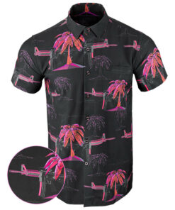 Palm V2 Black Button Down Shirt Tactical Shirt Hawaii Style Gifts For Brother In Law