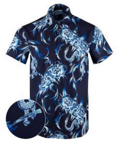 Fine China Button Down Shirt Gun Print Hawaiian Shirt Christmas Present Ideas For Boyfriend