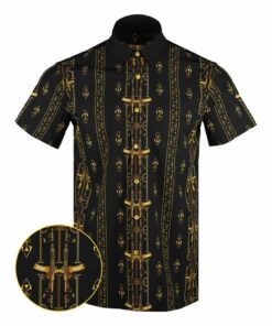 Boogeyman Gold Button Down Shirt Pearl Snaps Apparel Concealed Carry Hawaiian Shirt Him Gifts