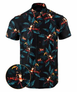 Perched Black Button Down Shirt Outdoor Hawaiian Tactical Shirt Gifts For Father In Law