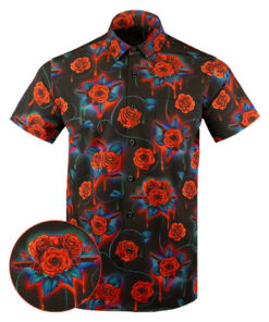 Guns And Roses Button Down Shirt Tactical Aloha Shirt Gifts For Gun Lovers
