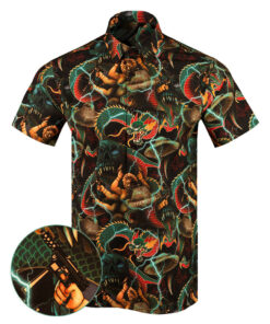 Pork Chop Express Button Down Shirt Tactical Aloha Shirt Gift Ideas For Father