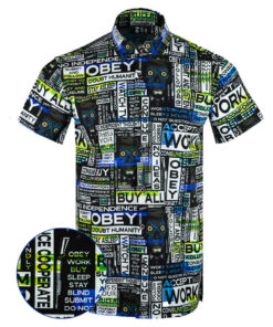 Obey And Consume Button Down Shirt Tactical Hawaiian Shirt Xmas Gifts For Son