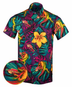 Iguana Button Down Shirt Outdoor Hawaiian Tactical Shirt Birthday Gift Ideas For Husband