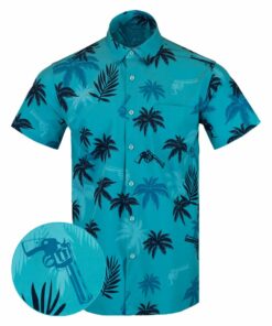 Retro City Blue Button Down Shirt Tactical Shirt Hawaii Style Xmas Presents For Son