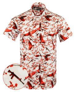 Sakura Button Down Shirt Tactical Aloha Print Shirt Pro Gun Apparel Gifts For Brother