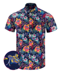 Hawaiian Drip Button Down Shirt Tactical Tropical Print Shirt Cool Christmas Gifts For Guys