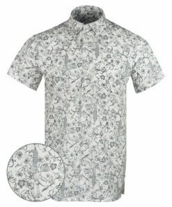 Gray Man White Button Down Shirt Concealed Carry Hawaiian Shirt Present For Him