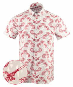 Retro Royale Button Down Shirt Gun Print Hawaiian Shirt Gun Lovers Gifts For Father In Law