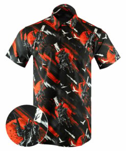Samurai Scroll Button Down Shirt Concealed Carry Hawaiian Shirt Pro Gun Apparel Gifts For Him
