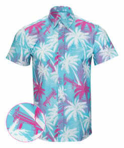 High Crown Blue Button Down Shirt Tactical Aloha Shirt Great Christmas Gifts For Men